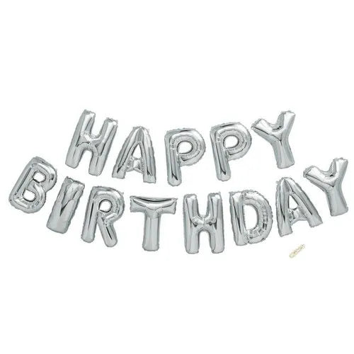 Happy Birthday Foil Balloon Banner for Decoration and Birthday Celebration