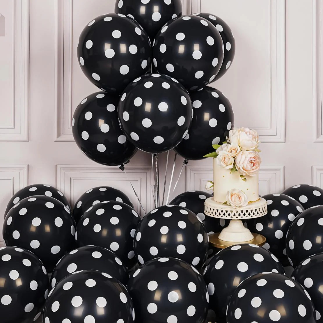 Polka Dots Latex Balloons Pack of 50 For Party Decoration