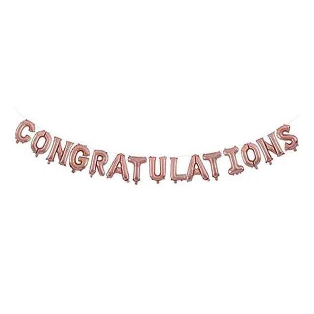 Congratulations Letter Foil Balloon Banner For Graduation Party Decoration and Celebration
