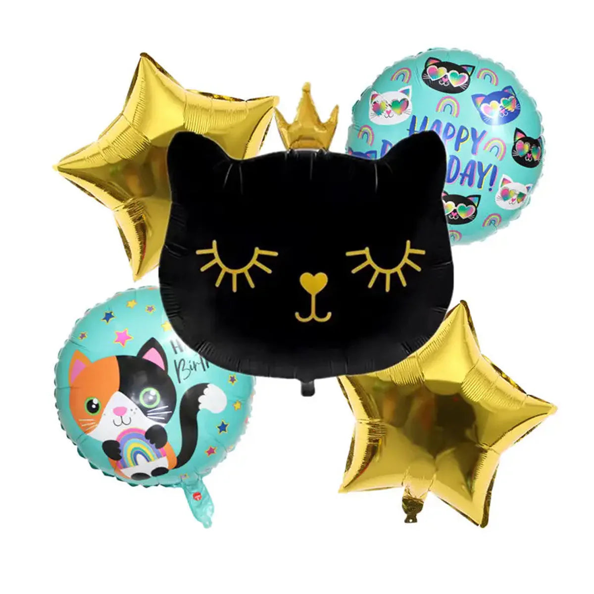 Happy Birthday Black Cat Foil Balloons For Theme Based Birthday Party Decoration and Celebration