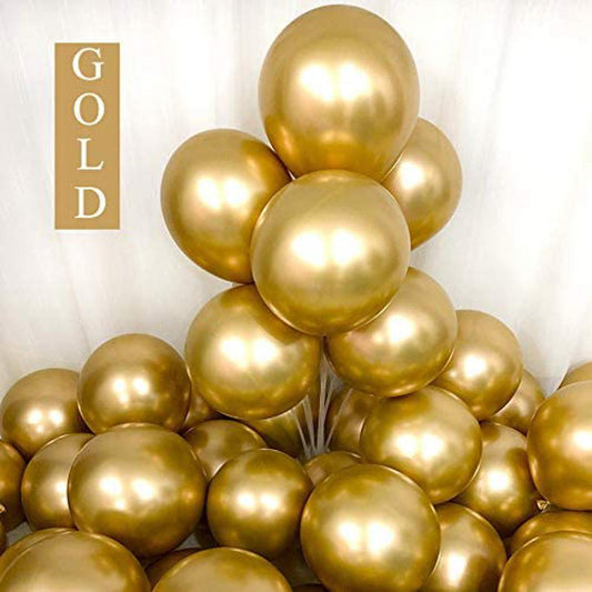 Golden Metallic Latex Chrome Premium Quality Balloons