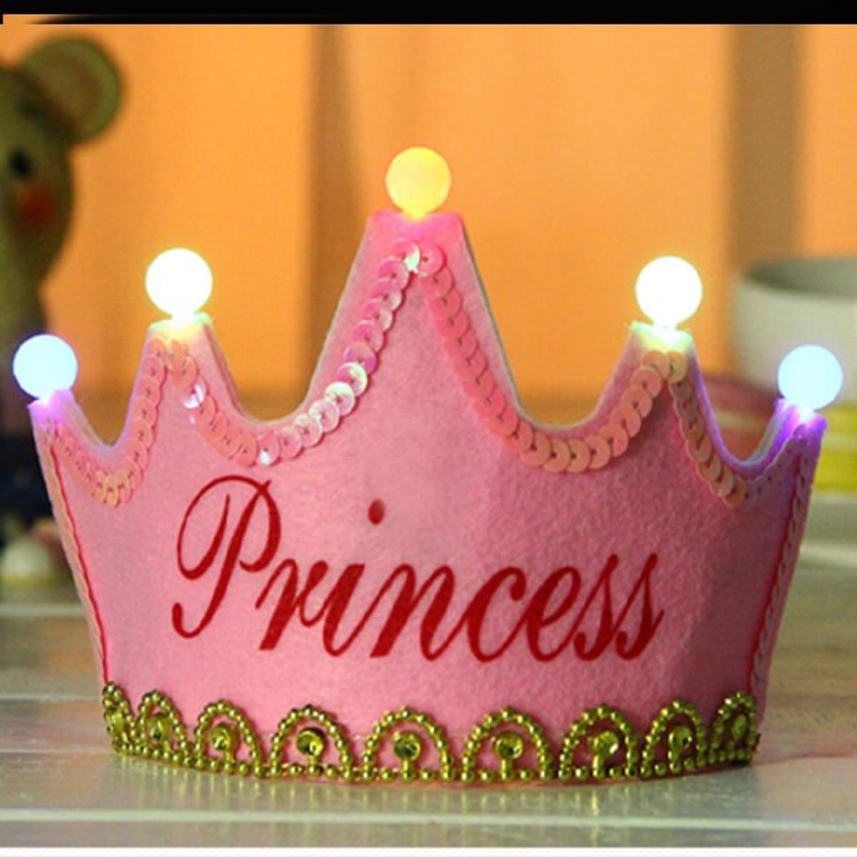 LED Light Up Birthday Hat Happy Birthday Crown Cap Headband For Birthday Party Decoration