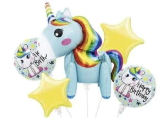 Unicorn  Foil Balloon Cartoon Foil Balloon Set of -5 Piece For Birthday Day Party