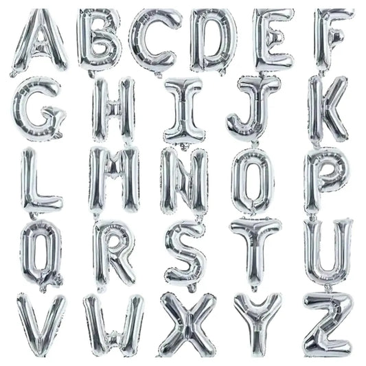 Silver Alphabet Foil Balloon For Birthday, Anniversary, Bridal Shower Celebration and Decoration