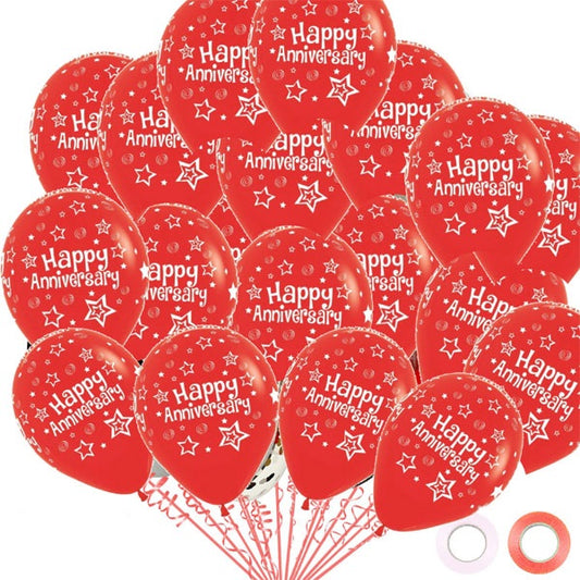 Happy Anniversary Balloons For Anniversary Party Decoration in Red Color