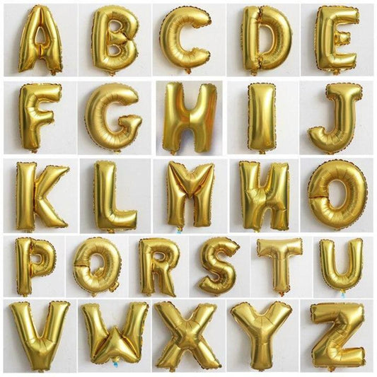 Golden Alphabet Foil Balloon For Birthday, Anniversary, Bridal Shower Celebration and Decoration