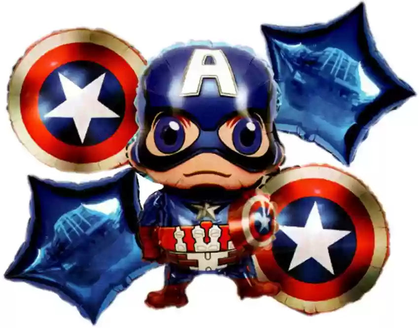 Avengers Theme Foil Balloon Foil Balloon Set of -5 Piece For Birthday Day Party
