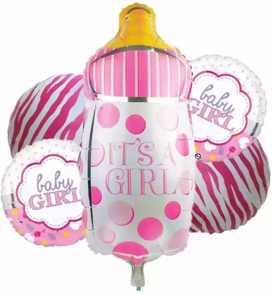ITS A GIRL Theme Foil Balloon Foil Balloon Set of -5 Piece For Birthday Day Party