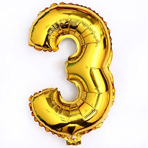Golden Number ( 0 - 9 ) Foil Balloon For Birthday, Anniversary, Bridal Shower Celebration and Decoration