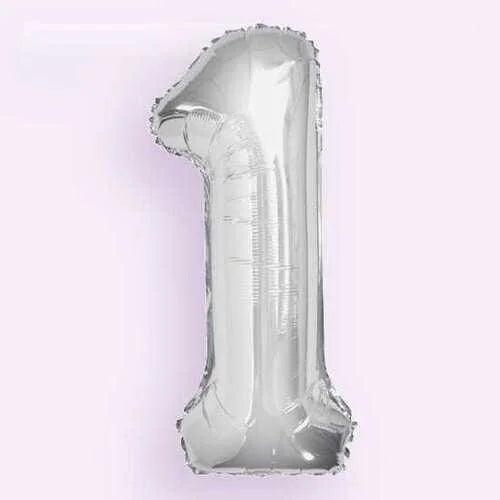 Silver Number ( 0 - 9 ) Foil Balloon For Birthday, Anniversary, Bridal Shower Celebration and Decoration