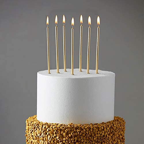 Birthday Candles Set of 6, Metallic Color Curly Candles For Birthday, Wedding, Anniversary and Event Decoration