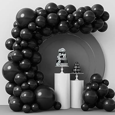 Black Balloons Latex Party Balloons, 12Inches balloons for Birthday Decorations, Weddings, Baby Shower, Balloon Modelling, Balloon Arch Decorations