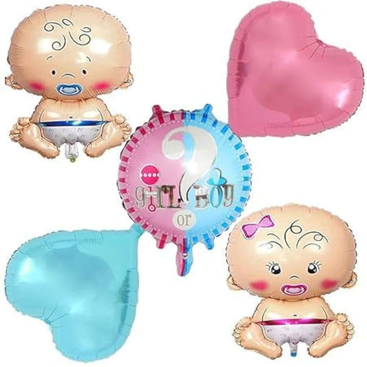 Girl OR Boy Theme Foil Balloon Foil Balloon Set of -5 Piece For Birthday Day Party