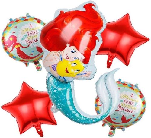 Mermaid Foil Balloon Cartoon Foil Baloon Set of -5 Piece For Birthday Day Party
