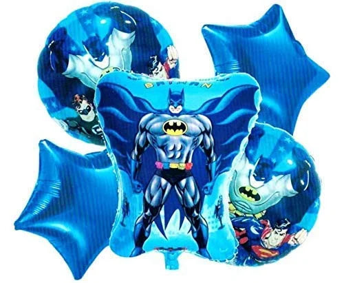 Batman Theme Foil Balloon Foil Balloon Set of -5 Piece For Birthday Day Party