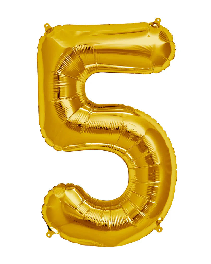 Golden Number ( 0 - 9 ) Foil Balloon For Birthday, Anniversary, Bridal Shower Celebration and Decoration