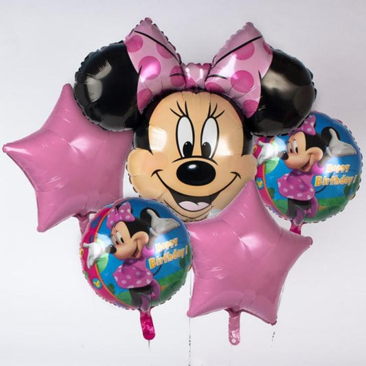 Mickey Mouse Theme Foil Balloon Foil Balloon Set of -5 Piece For Birthday Day Party