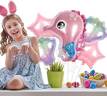 Sea Horse Theme Foil Balloon Foil Balloon Set of -5 Piece For Birthday Day Party