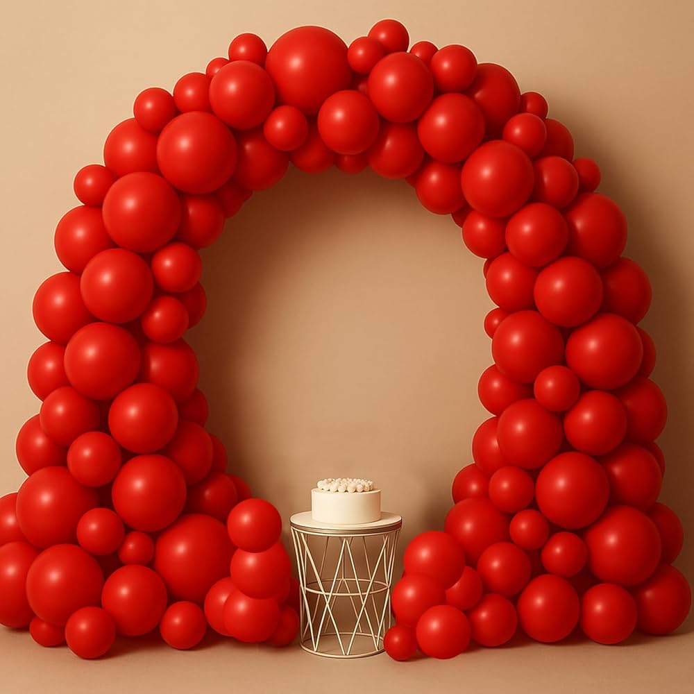 Red Balloons Latex Party Balloons, 12Inches balloons for Birthday Decorations, Weddings, Baby Shower, Balloon Modelling, Balloon Arch Decorations