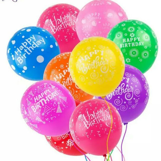 Happy Birthday Latex Balloons for Party Decorations