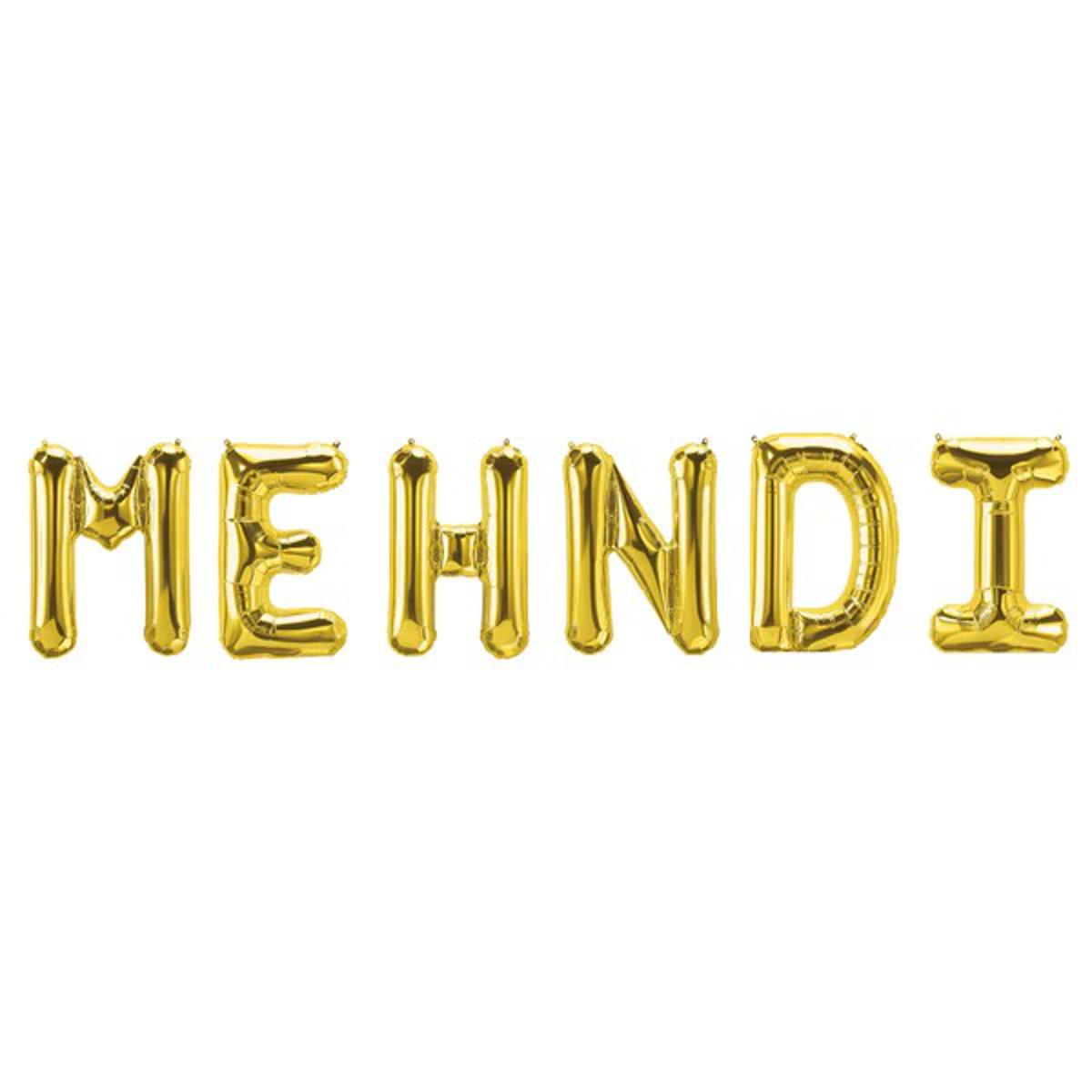 Mehndi Alphabet Foil Helium Letter Balloon Set – Ideal Mehndi Decoration Item