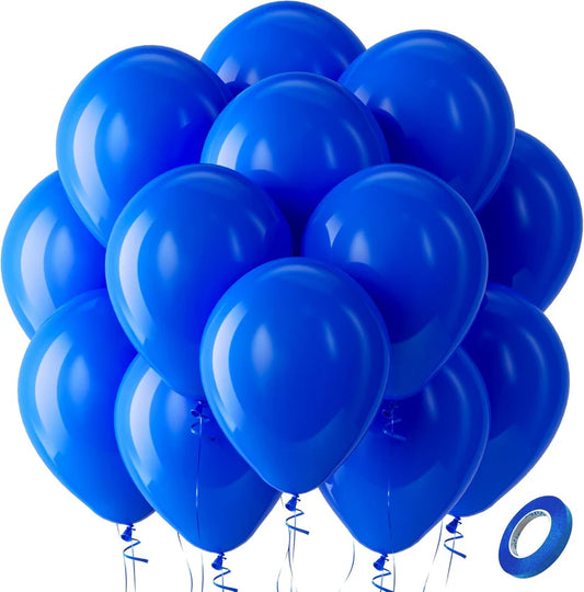 BLUE Balloons Latex Party Balloons, 12Inches balloons for Birthday Decorations, Weddings, Baby Shower, Balloon Modelling, Balloon Arch Decorations
