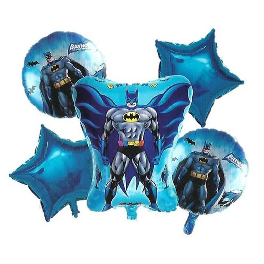 Batman Theme Foil Balloon Foil Balloon Set of -5 Piece For Birthday Day Party