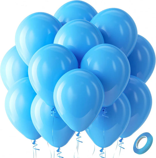 Light Blue Balloons Latex Party Balloons, 12Inches balloons for Birthday Decorations, Weddings, Baby Shower, Balloon Modelling, Balloon Arch Decorations