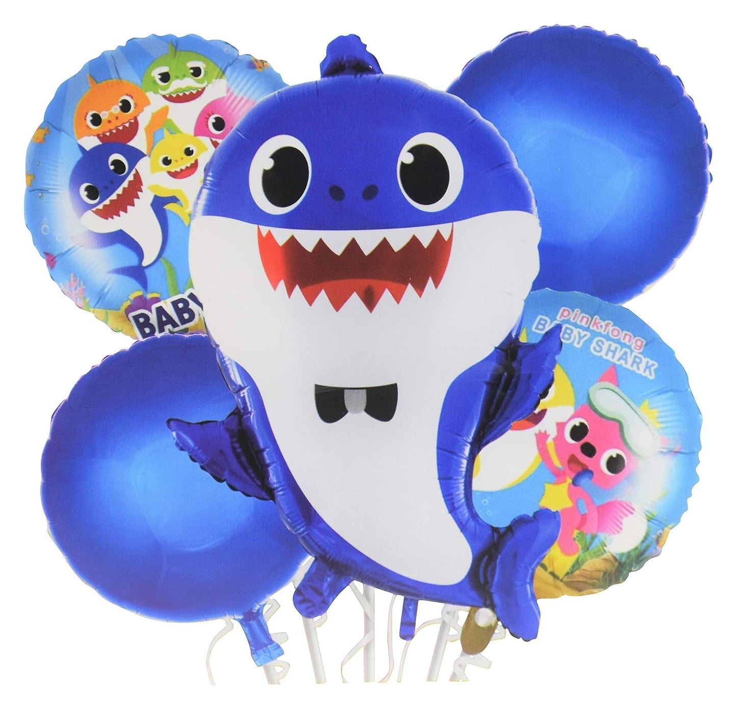 Baby Shark Theme Foil Balloon Foil Balloon Set of -5 Piece For Birthday Day Party