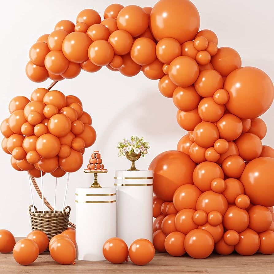 Orange Balloons Latex Party Balloons, 12Inches balloons for Birthday Decorations, Weddings, Baby Shower, Balloon Modelling, Balloon Arch Decorations