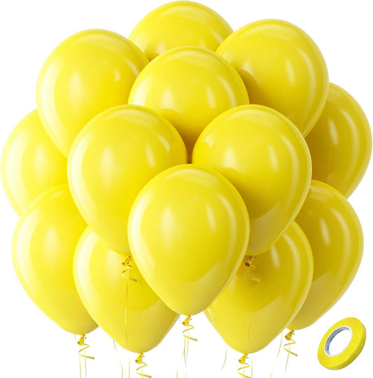 Yellow Balloons Latex Party Balloons, 12Inches balloons for Birthday Decorations, Weddings, Baby Shower, Balloon Modelling, Balloon Arch Decorations