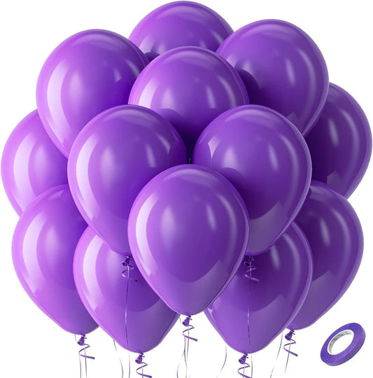 Purple Balloons Latex Party Balloons, 12Inches balloons for Birthday Decorations, Weddings, Baby Shower, Balloon Modelling, Balloon Arch Decorations