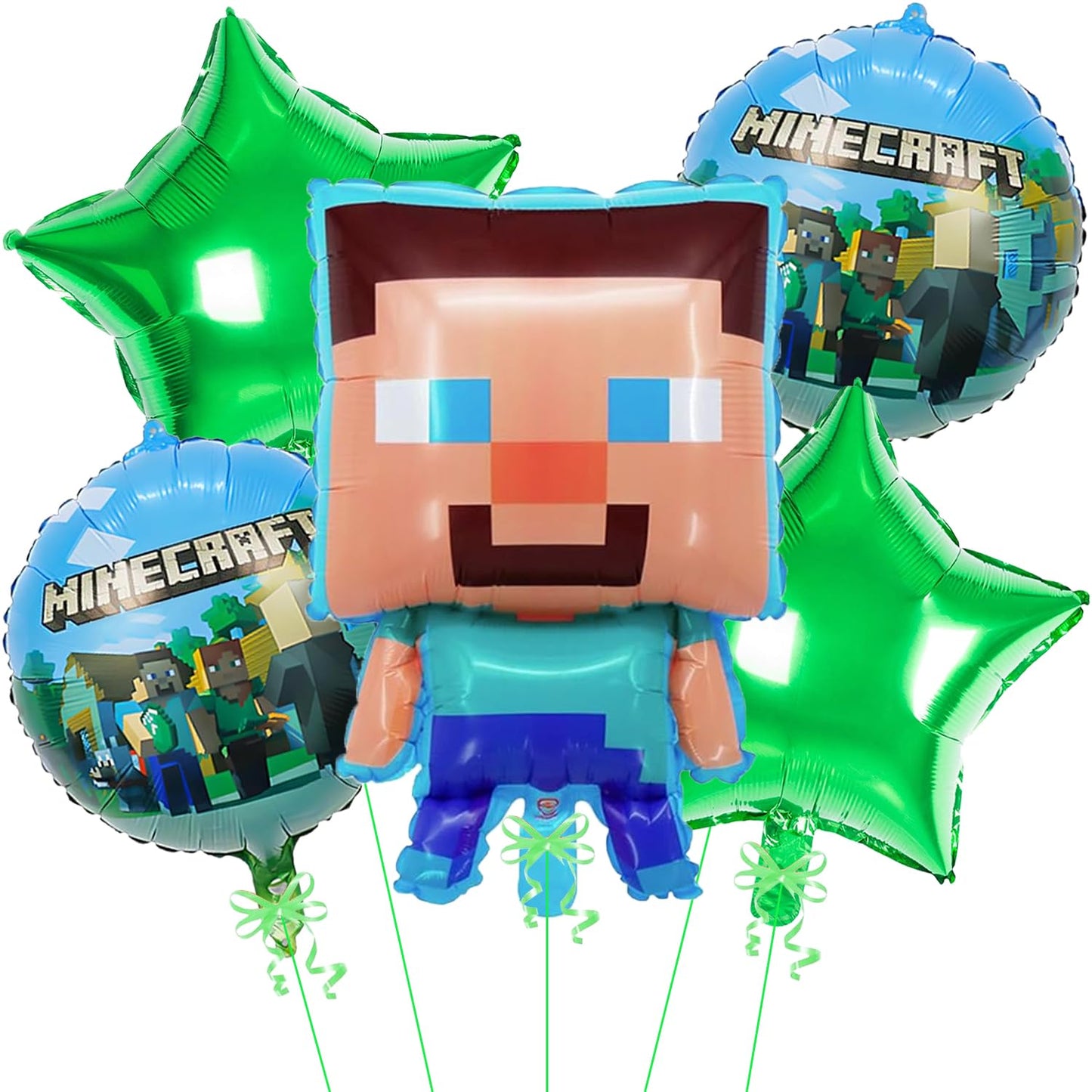 Mine Craft Theme Foil Balloon Foil Balloon Set of -5 Piece For Birthday Day Party