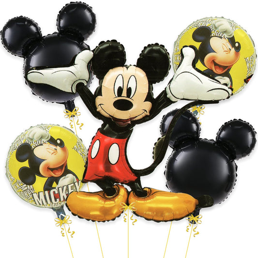 Mickey Mouse Theme Foil Balloon Foil Balloon Set of -5 Piece For Birthday Day Party