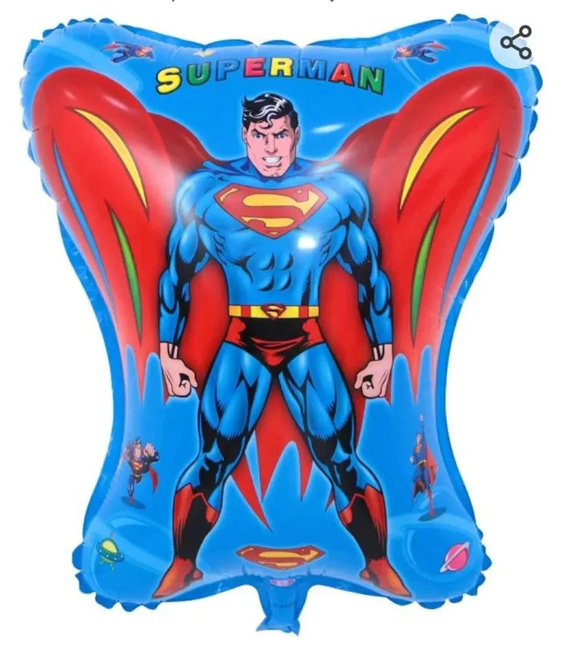 Superman Theme Foil Balloon Foil Balloon Set of -5 Piece For Birthday Day Party
