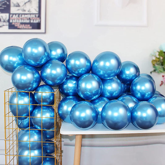 Blue Metallic Latex Chrome Premium Quality Balloons