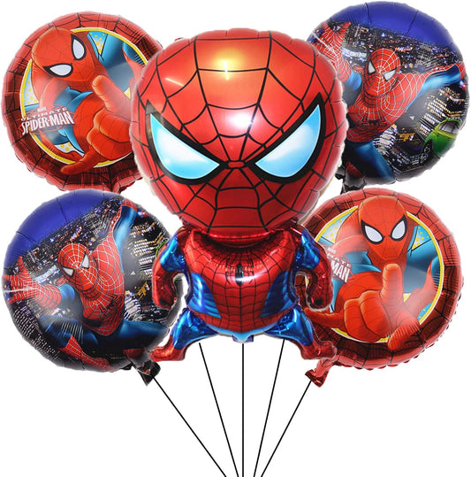 Spiderman Theme Foil Balloon Foil Balloon Set of -5 Piece For Birthday Day Party
