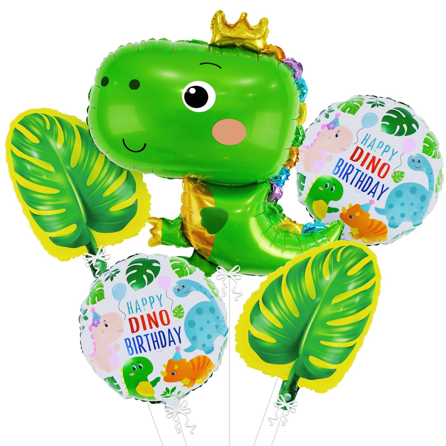 Green Dinasour Theme Foil Balloon Foil Balloon Set of -5 Piece For Birthday Day Party