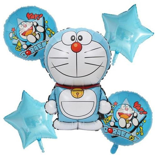 Doremeon Theme Foil Balloon Foil Balloon Set of -5 Piece For Birthday Day Party