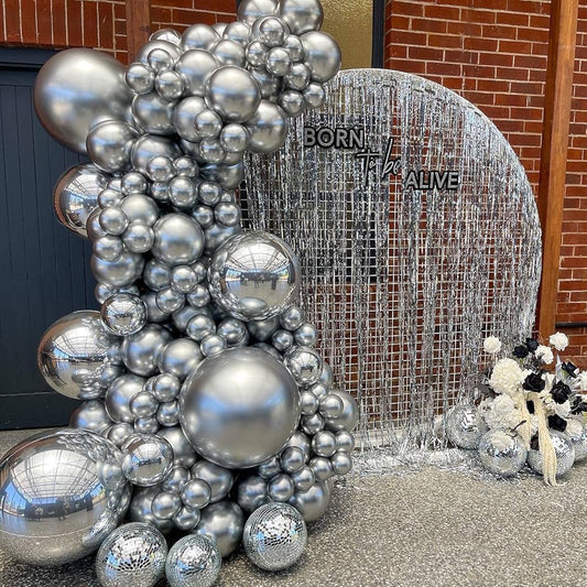 Silver Metallic Latex Chrome Premium Quality Balloons