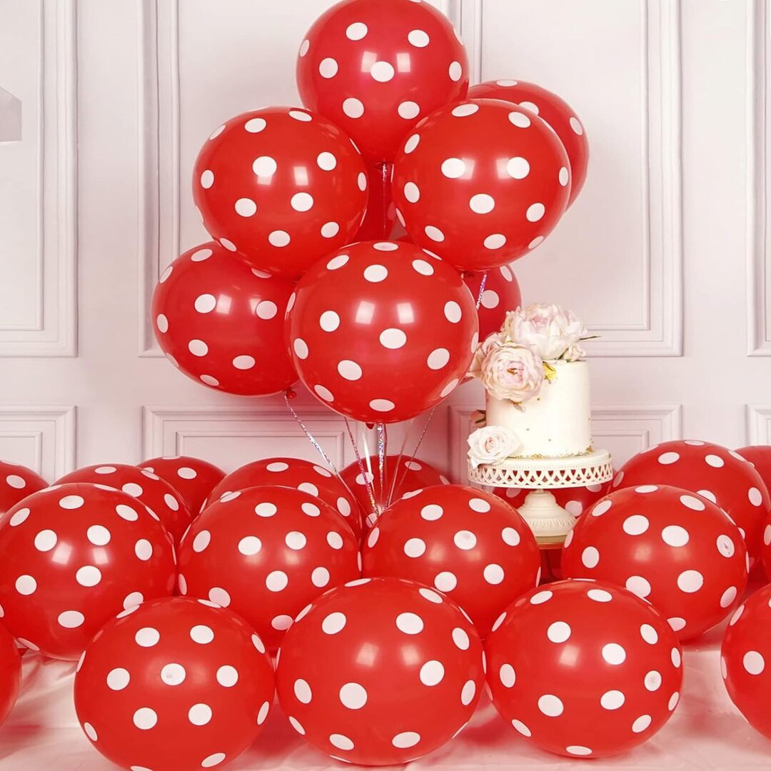 Polka Dots Latex Balloons Pack of 100 For Party Decoration