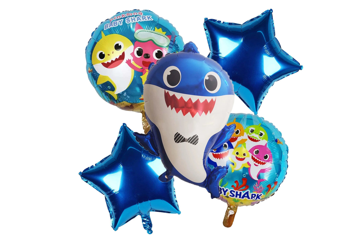 Baby Shark Theme Foil Balloon Foil Balloon Set of -5 Piece For Birthday Day Party