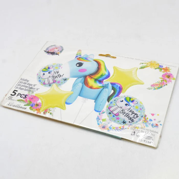 Unicorn  Foil Balloon Cartoon Foil Balloon Set of -5 Piece For Birthday Day Party