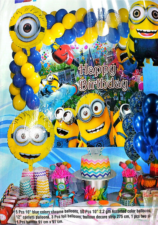 Minion Birthday Theme Party Decorations Set Garland Backdrop Kit