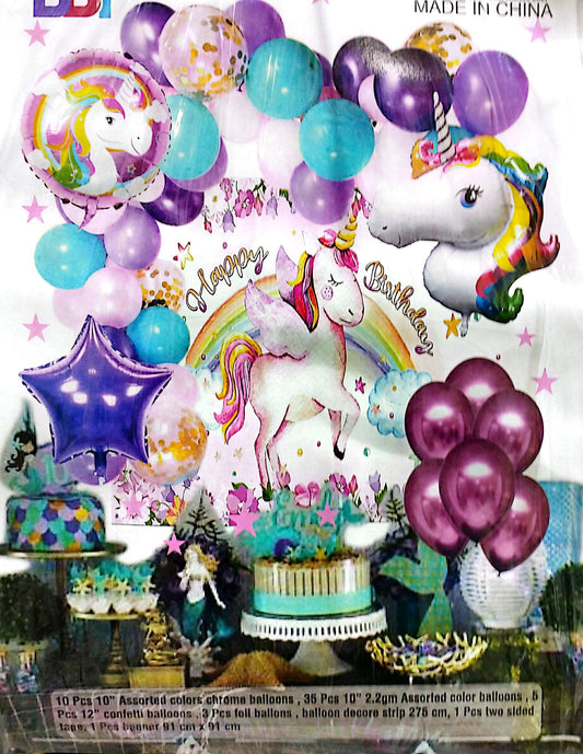 Unicorn Birthday Theme Party Decorations Set Garland Backdrop Kit