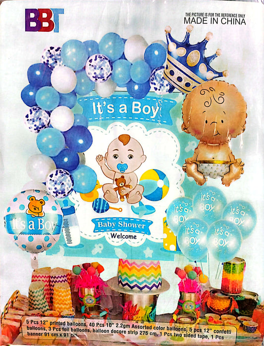 Its A Boy birthday theme party decorations set garland backdrop kit