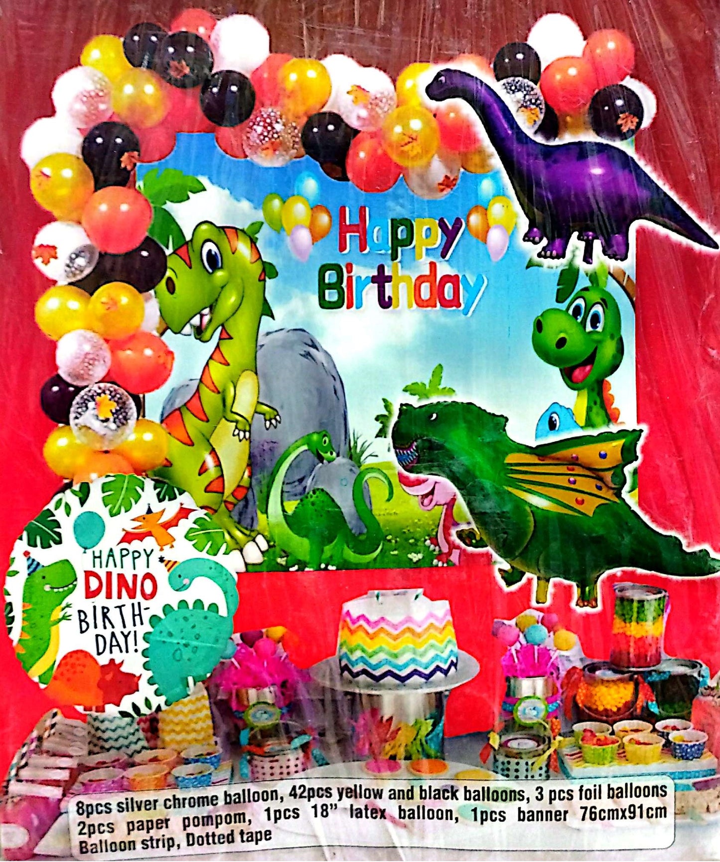 Dinasour Birthday Theme Party Decorations Set Garland Backdrop Kit