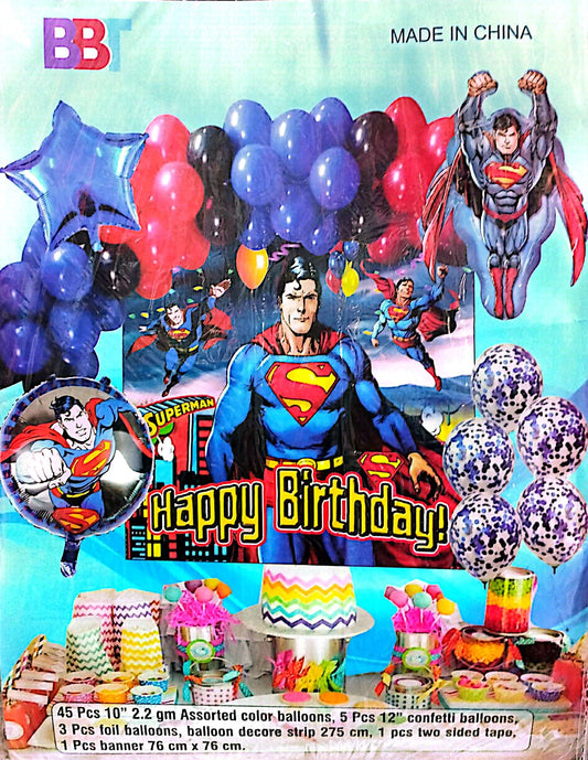 Super Man birthday theme party decorations set garland backdrop kit