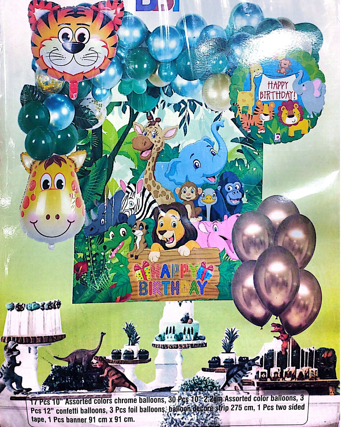Safari Jungle Birthday Theme Party Decorations Set Garland Backdrop Kit