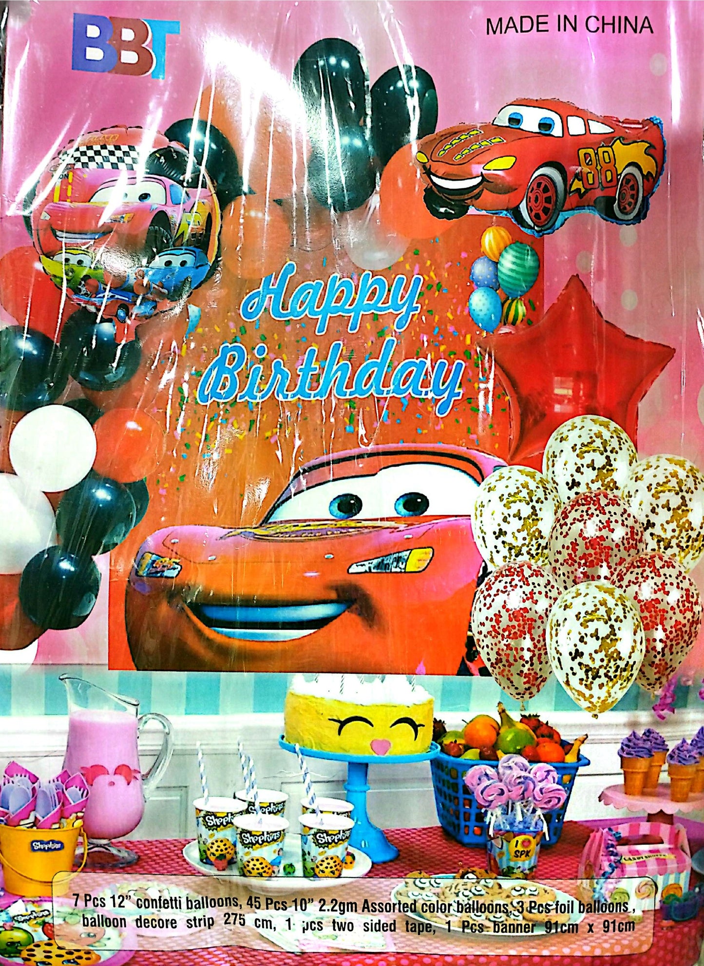 Macqueen Car birthday theme party decorations set garland backdrop kit